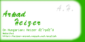 arpad heizer business card